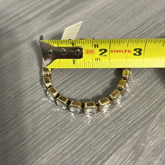 NWT Gold Hinged Bangle Bracelet with CZ Diamonds - Picture 7 of 7